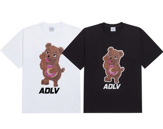 Acmedelavie Men And Women Cotton Short-sleeved Teddy Bear Print T-shirt Sports Tee