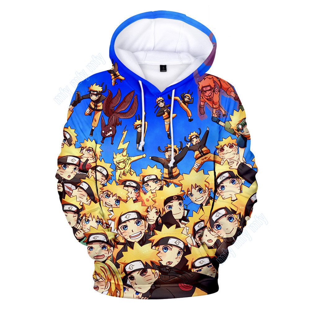 Áo Khoác Hoodie In Hình Naruto Uchiha Sasuke Kakashi Gaara Thời Trang Cho Bé Trai và Bé Gái