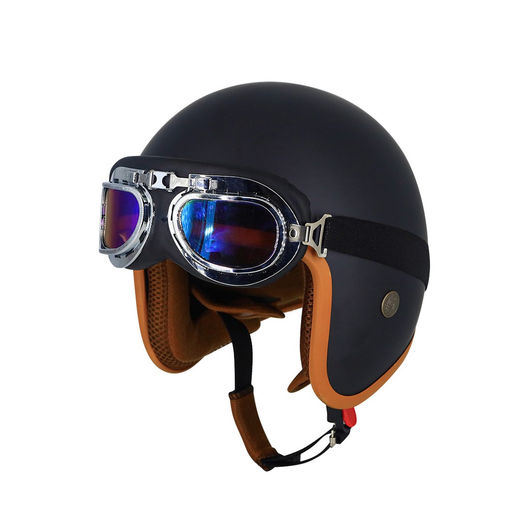 Mũ bảo hiểm 3/4 Classic lót màu - mũ 3/4 nam nữ freesize chính hãng