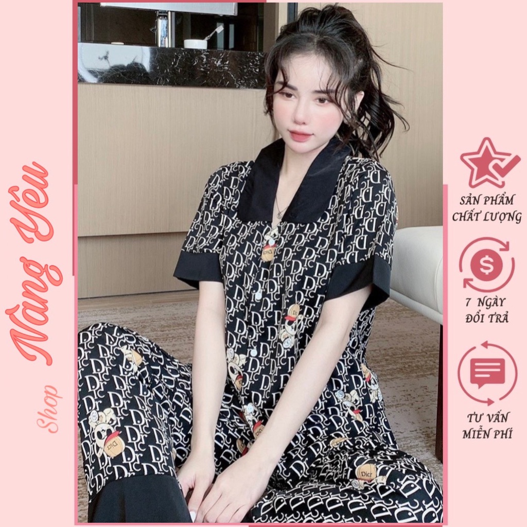 Đồ bộ pijama cộc tay cổ sen cao cấp, đa dạng mẫu mã - Shop Nàng Yêu