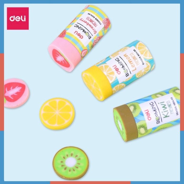 Gôm tẩy trái cây Deli hình Kiwi, dâu, cam cute 01400