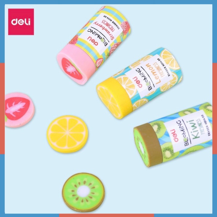 Gôm tẩy trái cây Deli hình Kiwi, dâu, chanh cute 01400