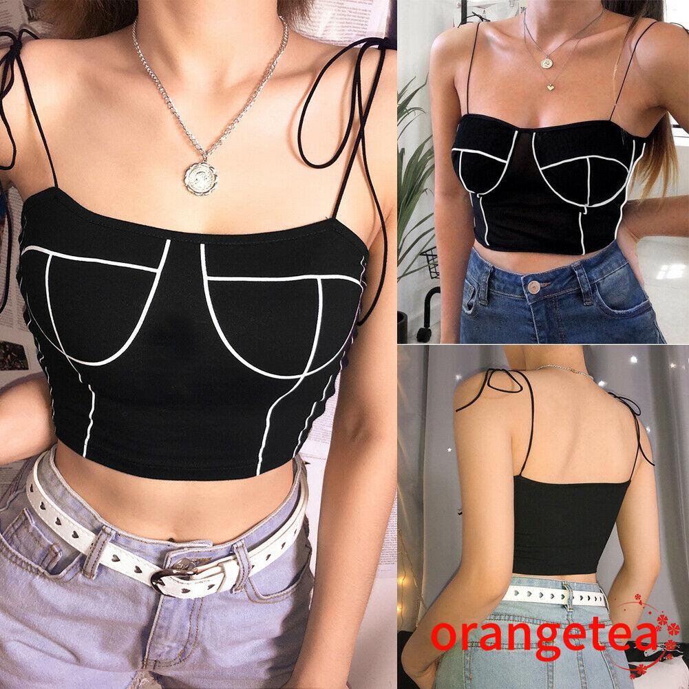 ♪TY★Damen Ärmellos Kurzgröße Crop Top Bauchfrei Tank Top Bodycon Trägershirts Weste