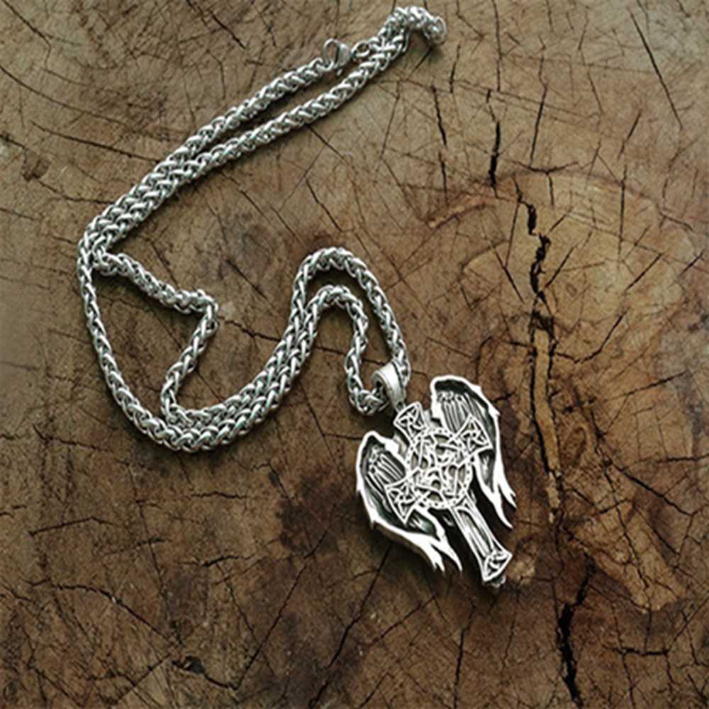 Dây Chuyền Bùa Hộ Mệnh Màu Bạc Mặt Thiên Thần