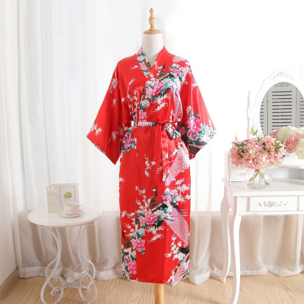 Áo ChoàNg TắM KiểU Kimono In Hoa