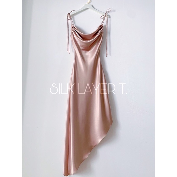 ĐẦM LỤA TẦNG MÀU NUDE by SILK LAYER T.