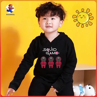 【Giảm giá năm mới】Áo hoodie in hình Squid game tùy chọn 7 màu thời trang mùa thu cho bé trai và gái