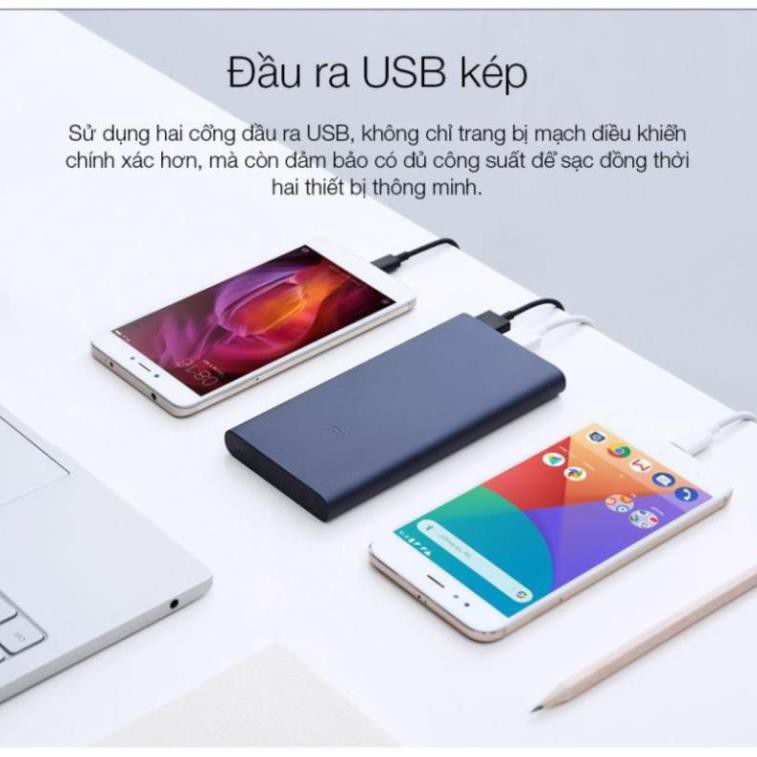 Sạc Dự Phòng Xiaomi Gen 2S Version 2018 10000 mAh 2 Cổng USB Hỗ Trợ QC 3.0 🎯 GIÁ SỈ🎯 [vthm9]