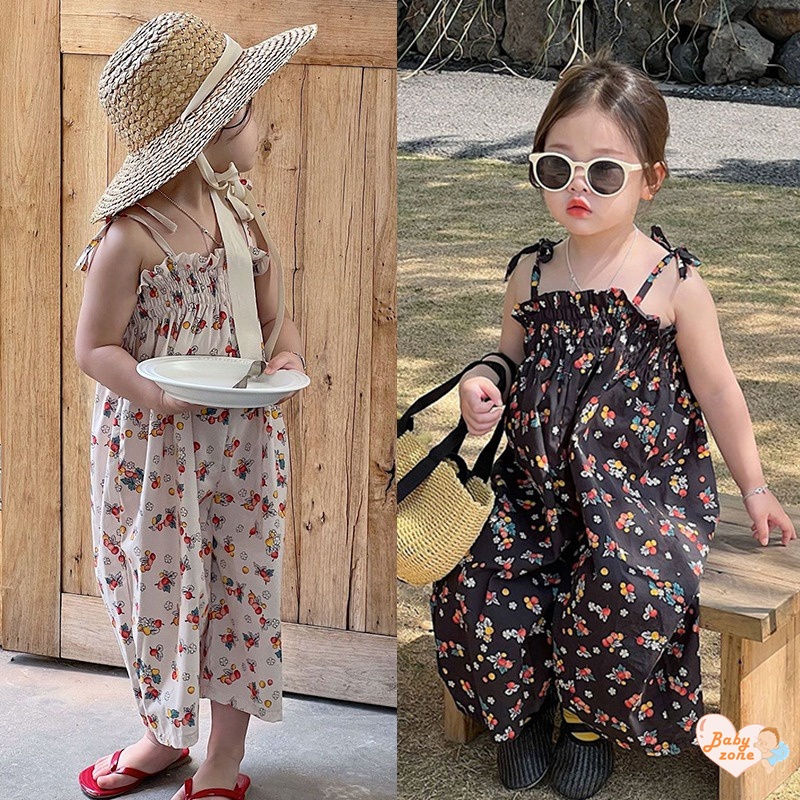 Quần Yếm In Hoa Dễ Thương Cho Bé Gái