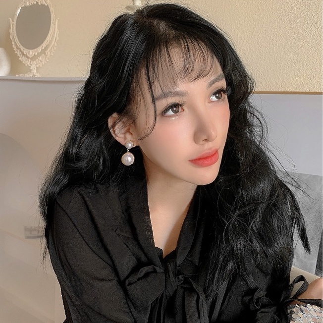 Khuyên tai đính ngọc trai giả cỡ lớn thời trang sang trọng cho nữ