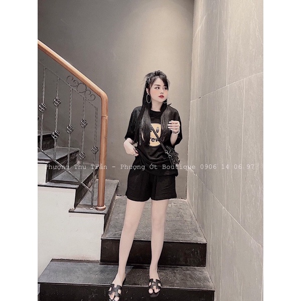 Set Đồ Nữ Bộ Quần Short Đùi Áo Form Rộng Tay Lỡ, Sooc Phông Mặc Ở Nhà Ulzzang DREW