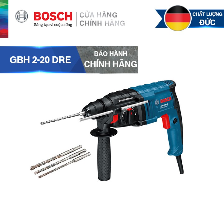 [CHÍNH HÃNG] Máy Khoan Búa Cầm Tay Bosch GBH 2-20 DRE, Giá Đại Lý Cấp 1, Bảo Hành Tại TTBH Toàn Quốc