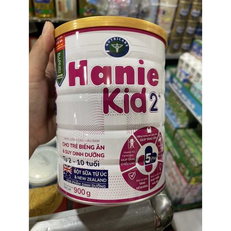 Sữa Hanie Kid 1+,2+ 900g date 2023 mẫu mới