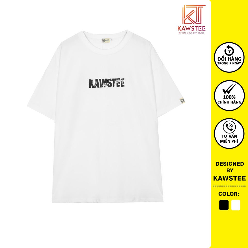 Áo thun Unisex KAWSTEE tay lỡ nam nữ form rộng oversize áo phông in hình KAWSTEE cá tính | BigBuy360 - bigbuy360.vn