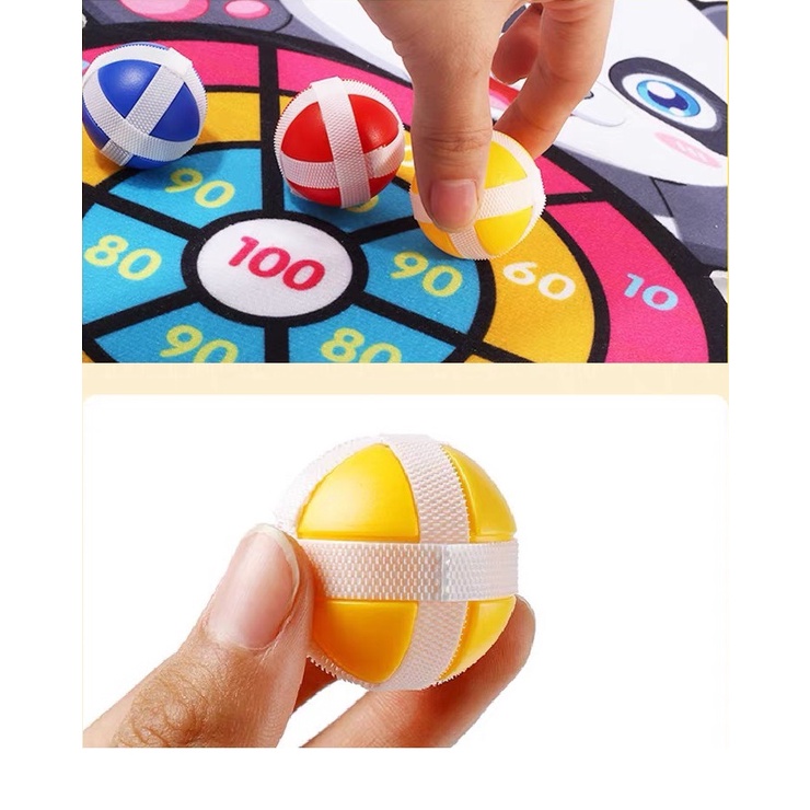 Đồ Chơi Bảng Ném Bóng Dính - Kèm 3 bóng và Móc treo - Bộ Ném Bóng tính điểm Được chọn hình cho bé vận động