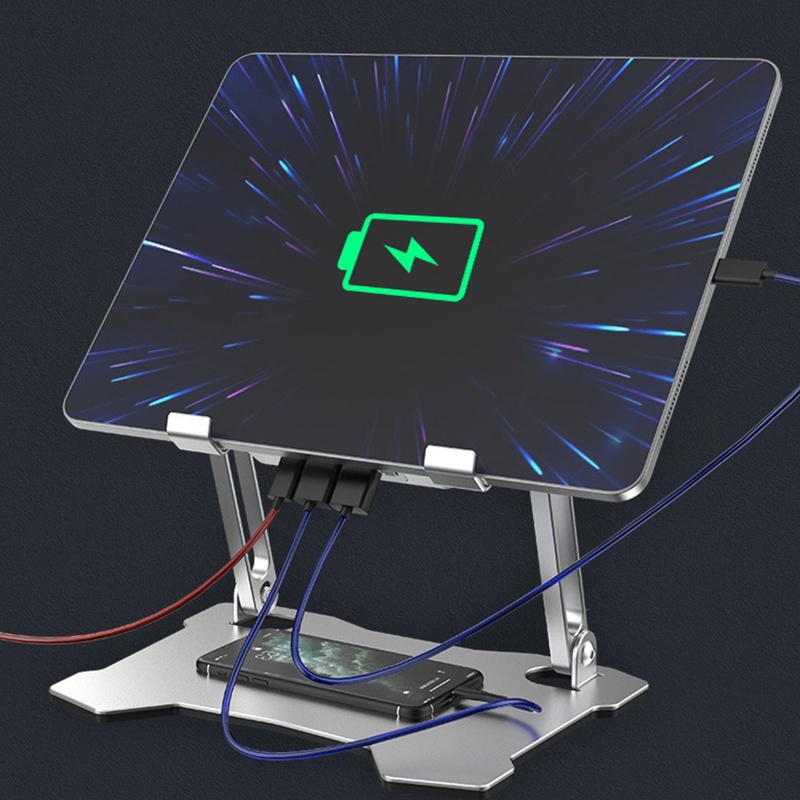 Giá Đỡ Laptop / Máy Tính Bảng Có Thể Điều Chỉnh Chiều Cao Kèm Quạt Tản Nhiệt Tiện Dụng Cho 11-1