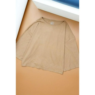 Áo thun dáng crop pullover one size Muji
