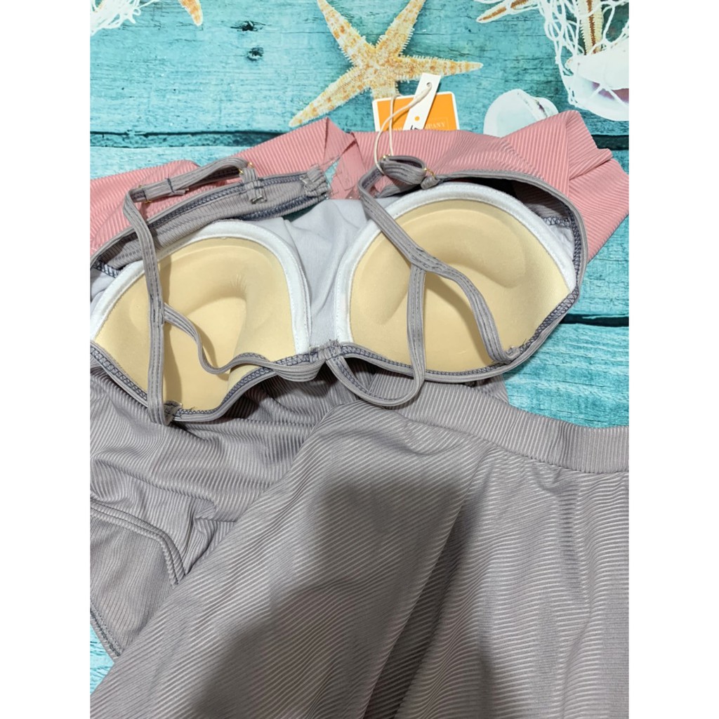 Đồ Bơi Nữ Bikini 1 Mảnh Liền Thân Kín Đáo Đi Biển Đẹp Tôn Dáng (Kèm Váy Buộc Rời)