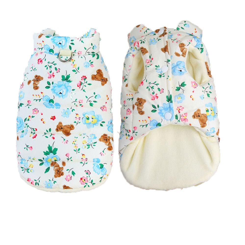 Layor1 Áo Khoác Mùa Đông In Hình Hoạt Hình Chó Chihuahua Pug Ấm Áp Có Dây Xích