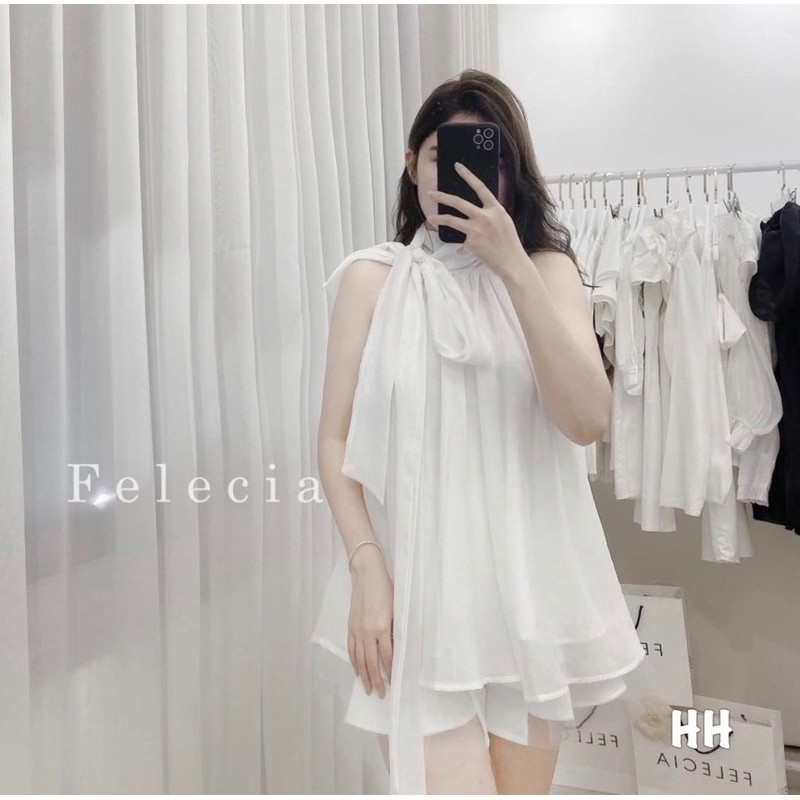 ÁO YẾM TƠ KÈM NƠ CHẤT ĐẸP MS17233