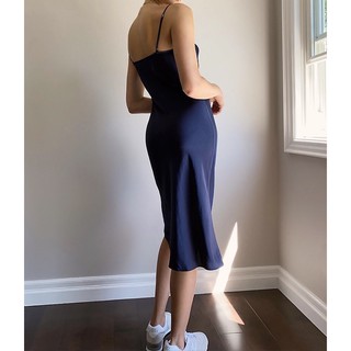 Đầm Midi lụa 2 dây 2 màu đủ size, basic, thanh lịch
