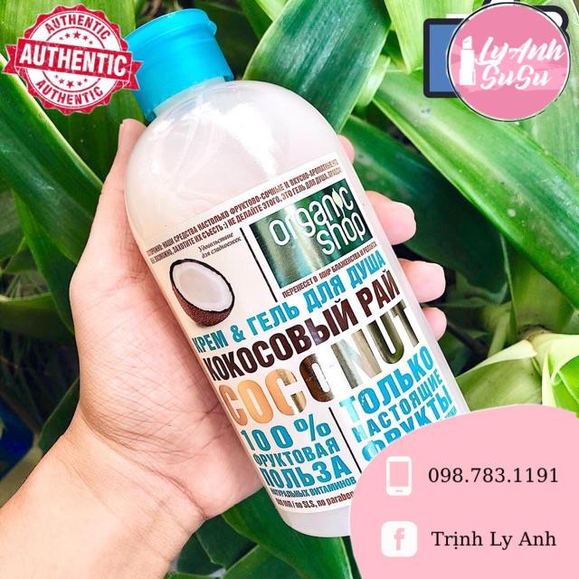 SỮA TẮM DỪA ORGANIC SHOP NGA 500ml