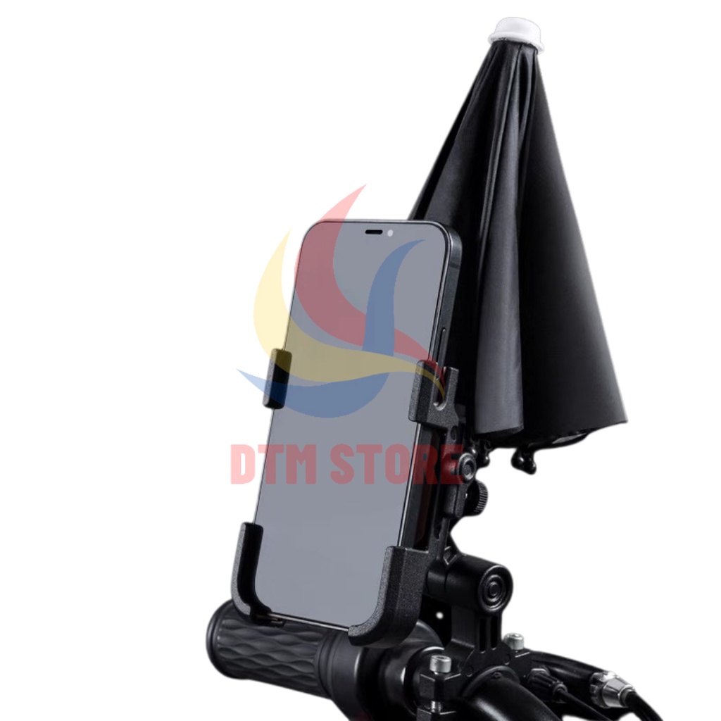 Gía đỡ điện thoại xe máy ,xe đạp di động kiểu chân gương bằng nhôm xoay 360 Kèm Ô DTM Store