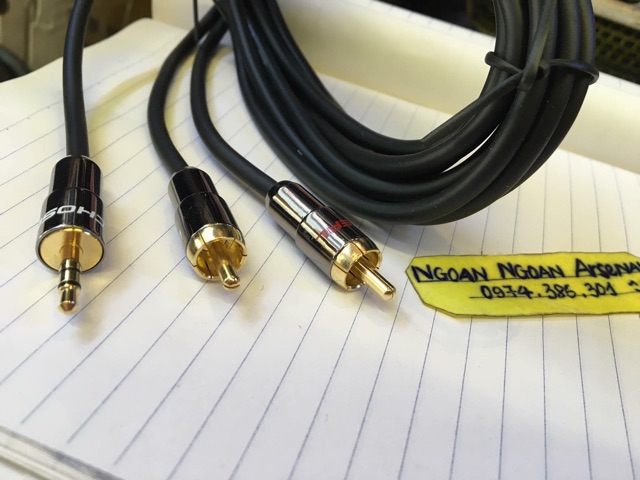 Dây âm thanh 3,5 ra 2 hoa sen rca AV hàng CHOSEAL chính hãng từ 1,8 m đến 5m
