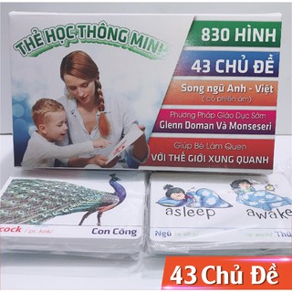 Thẻ Học Thông Minh 43 Chủ Đề 830 Hình 415 thẻ Flashcard Song Ngữ Anh-Việt