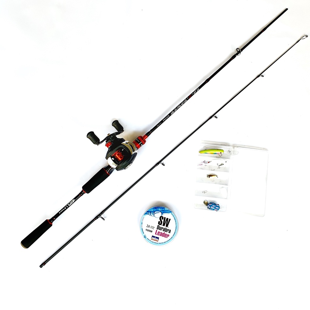 Bộ Cần Câu Lure Rollfish Máy Ngang Tặng Kèm Dây Câu Và Hộp Mồi B-lu-NG901 Cần Câu Máy Cao Cấp