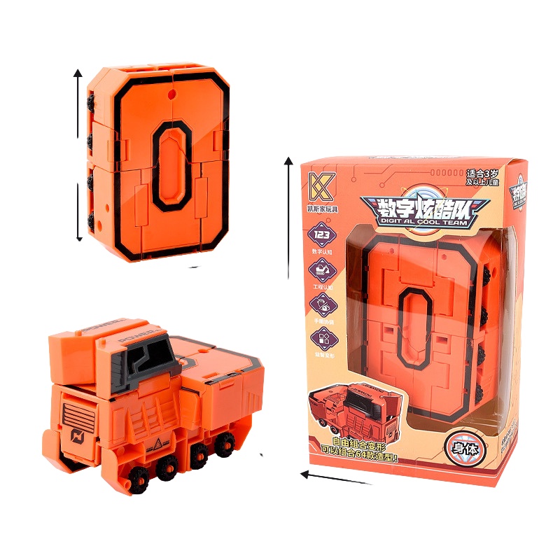 Robot biến hình cỡ lớn nắp ghép đồ chơi con số biến hình từ 0-9 comb 4 món lắp thành được một bộ