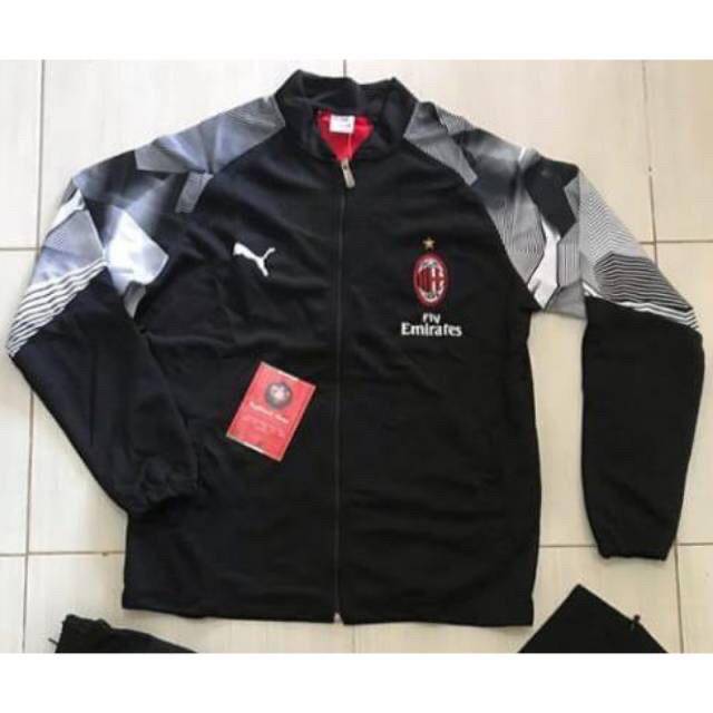 Áo Khoác Bóng Đá Màu Đen Phong Cách Đội Tuyển Milan 2020