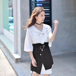 SET VÁY SƠ MI CHÂN VÁY QUẤN MÀU ĐEN