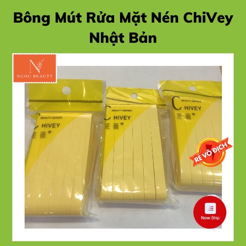 Bông Mút Rửa Mặt bọt biển Chivey Nhật Bản 12 Miếng