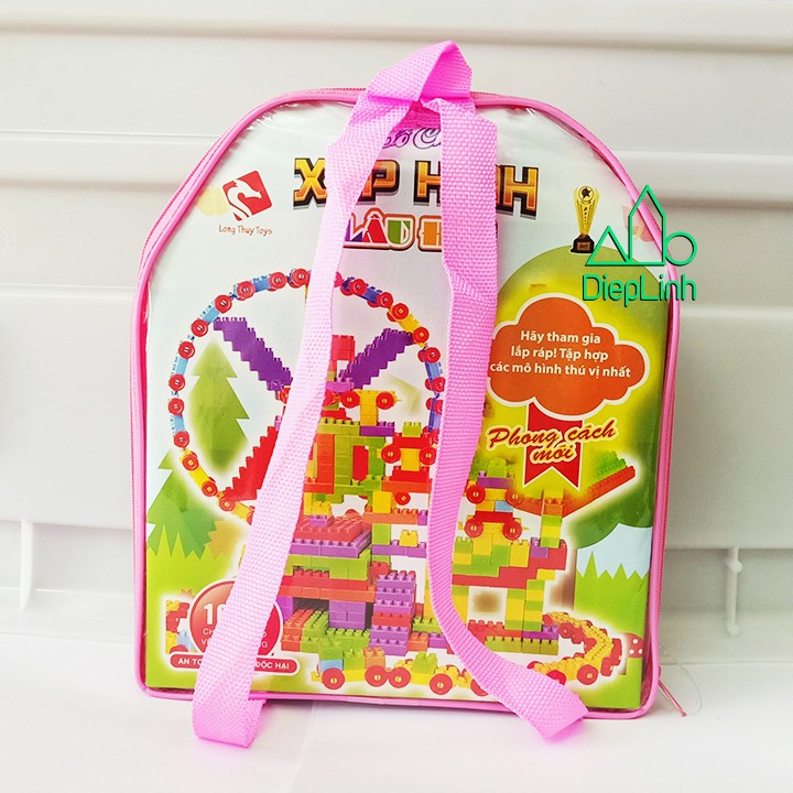 Bộ xếp hình mầm non cho bé - Xếp hình thông minh Nhựa An Toàn -Bộ Lego Ghép Xếp Hình
