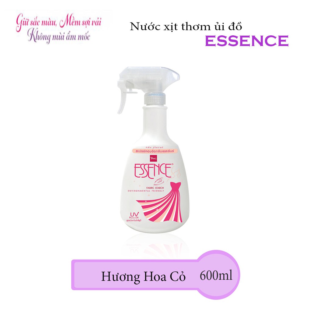 Nước xịt thơm ủi đồ ESSENCE bảo vệ quần áo chai 600ml