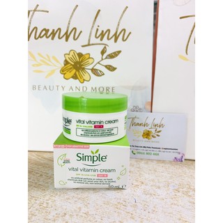 Kem dưỡng da ban ngày Simple Kind To Skin Vital Vitamin cream day spf 15 cấp ẩm cực tốt 50ml