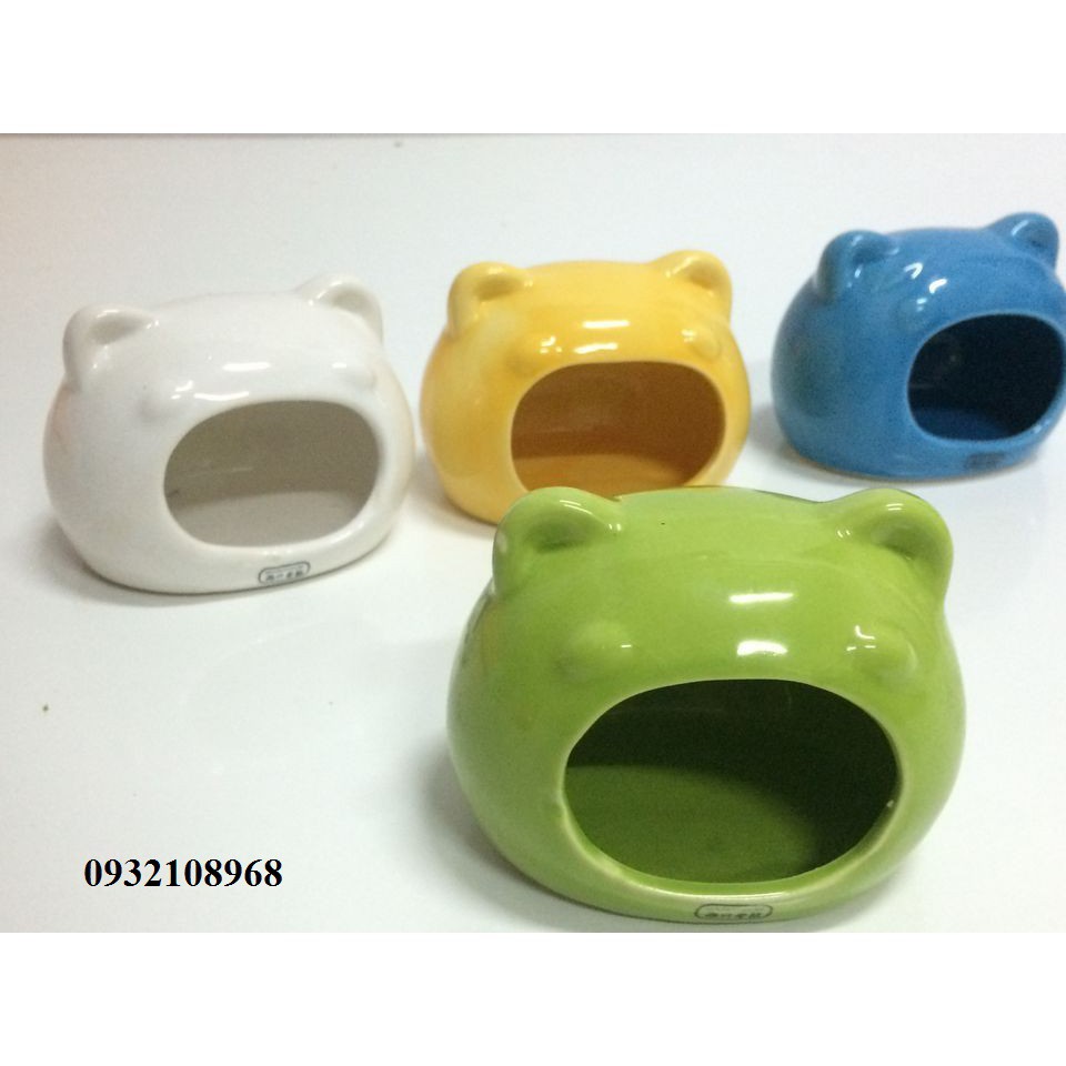 Nhà ngủ sứ siêu dễ thương bắng sứ cao cấp cho chuột Hamster - mẫu gấu