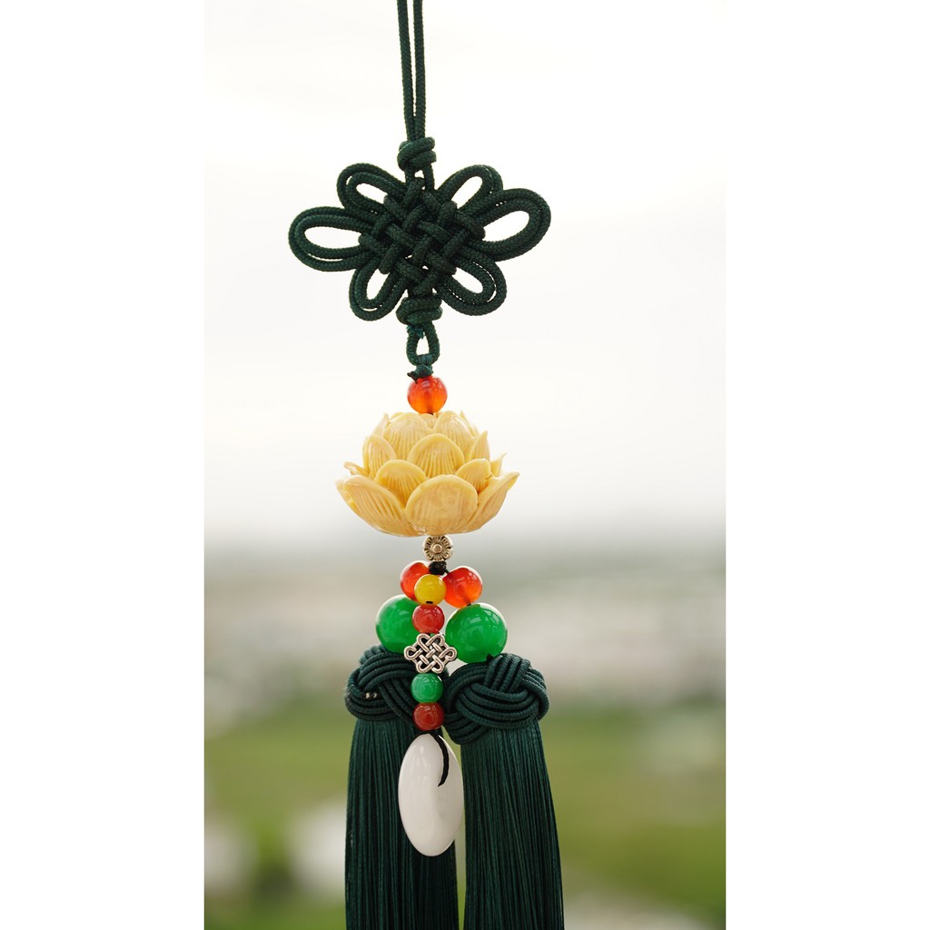 Dây treo xe phong thủy Hoa Sen vàng bình an may mắn treo xe ô tô - Treo rất đẹp | BigBuy360 - bigbuy360.vn
