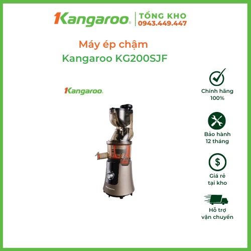 Máy ép chậm Kangaroo KG200SJF, ép kiệt 95%, đảo chiều chống kẹt bã, ống ép cỡ đại