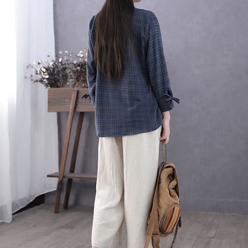 Áo khoác cardigan cổ đứng tay dài chất liệu cotton thời trang mùa thu cho nữ