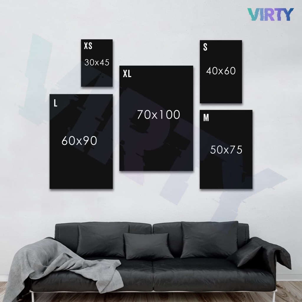 Tranh treo tường  HYPEBEAST KAWS kèm khung composite VIRTY Tranh Canvas decor phòng ngủ, phòng làm việc