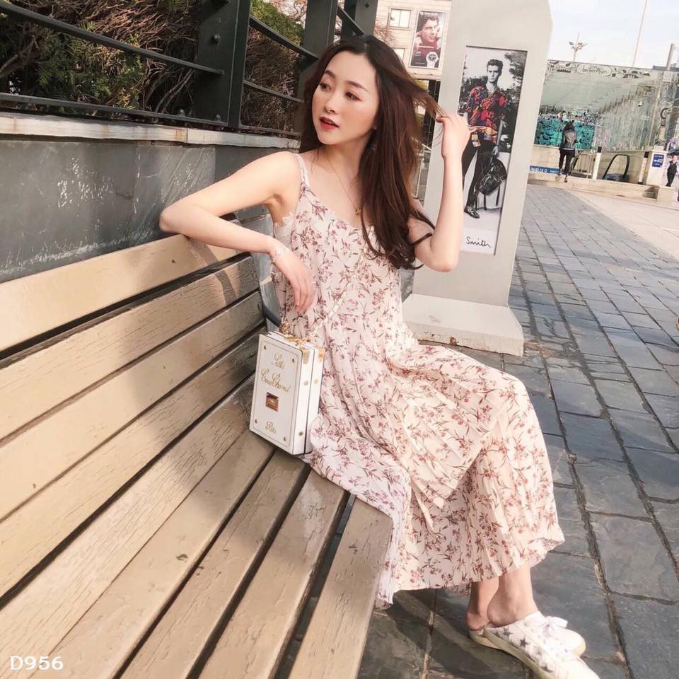 Đầm dập ly hoa nhí đỏ