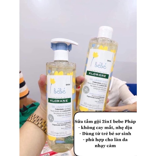 sữa tắm gội bebe klorane