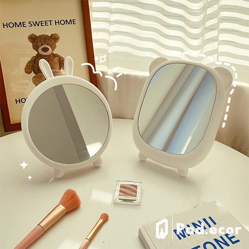 Gương Nhựa Trang Điểm Để Bàn Hình Dáng Đáng Yêu
