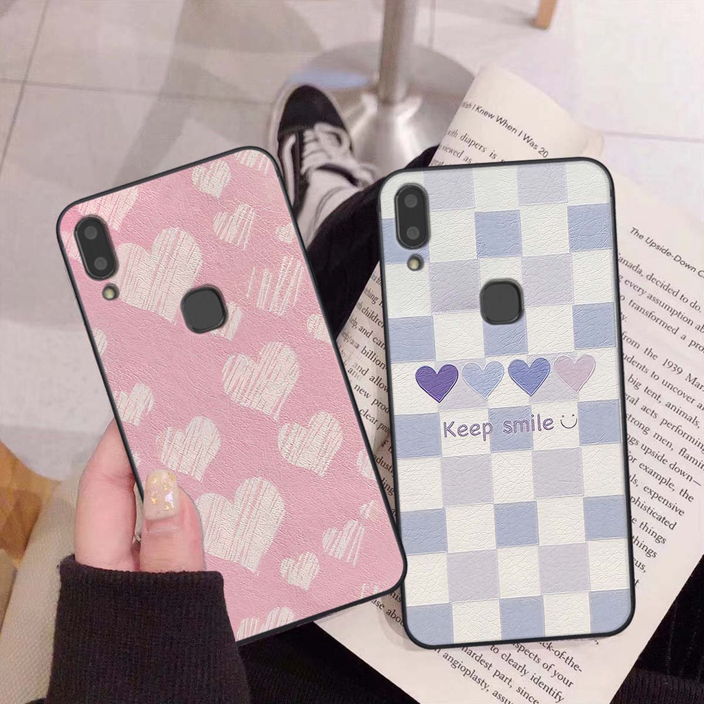 Ốp Vivo V9 / V9 Youth caro trái tim cá tính, thời trang siêu đẹp, siêu phong cách
