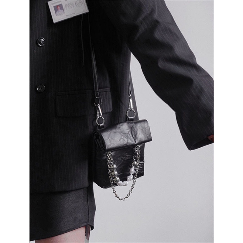 Túi Đeo Chéo Mini Đựng Điện Thoại Thiết Kế Kiểu Giấy kraft Thời Trang Y2K