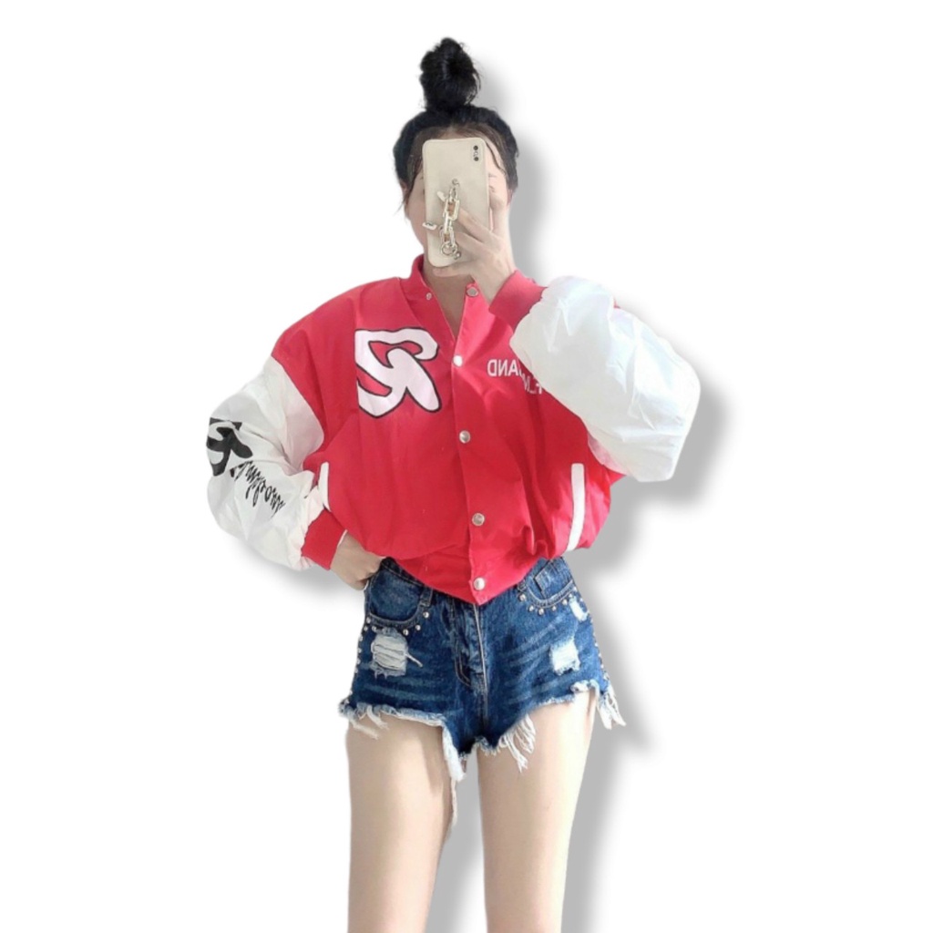 Áo Khoác Bomber Nữ Form Lửng In Chữ Cực Xinh Cực Xịn - CLITUS