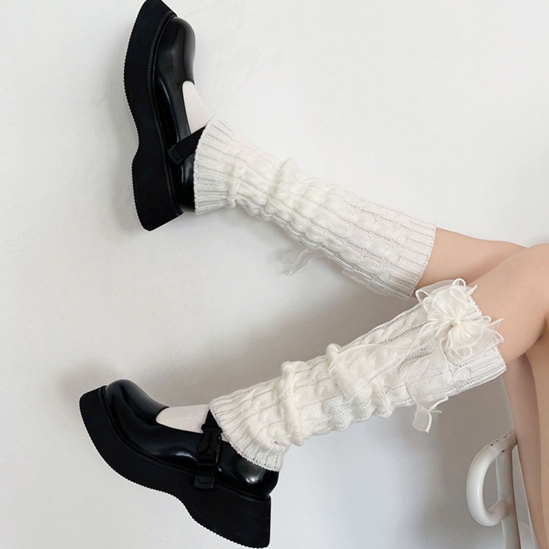 XIXI Tất Dệt Kim Dài Qua Gối Giữ Ấm Chân Phong Cách Lolita