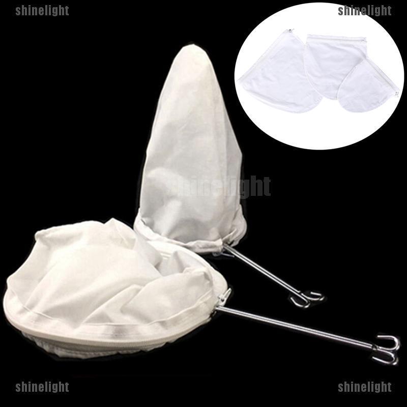 [Shine] reusable nut almond milk strainer bag tea coffee juices filter cheese mesh cloth [LT]